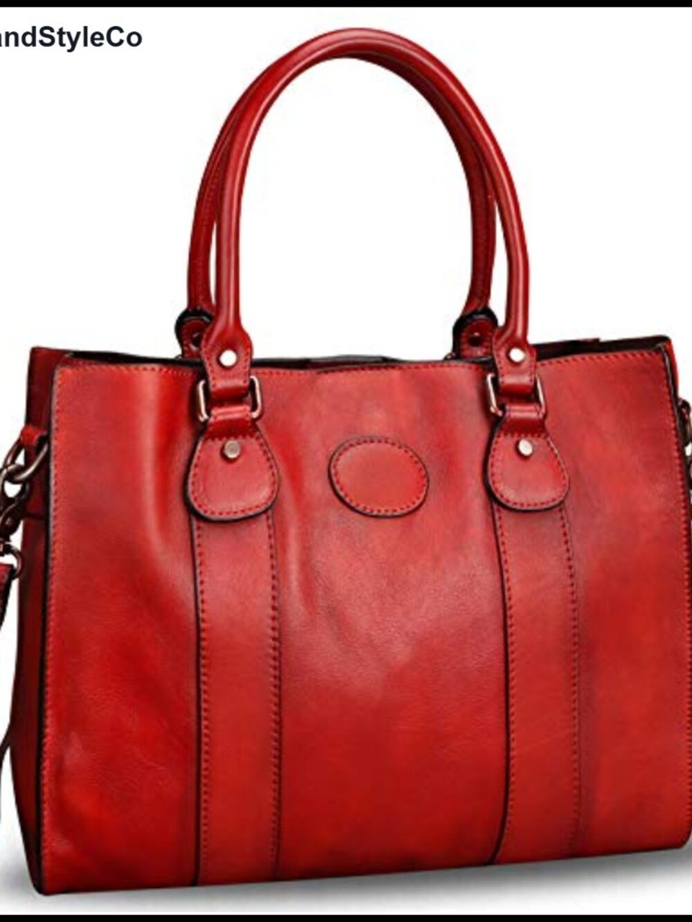Genuine Leather Satchel Handbag Top Handle Crossbody Tote Purse